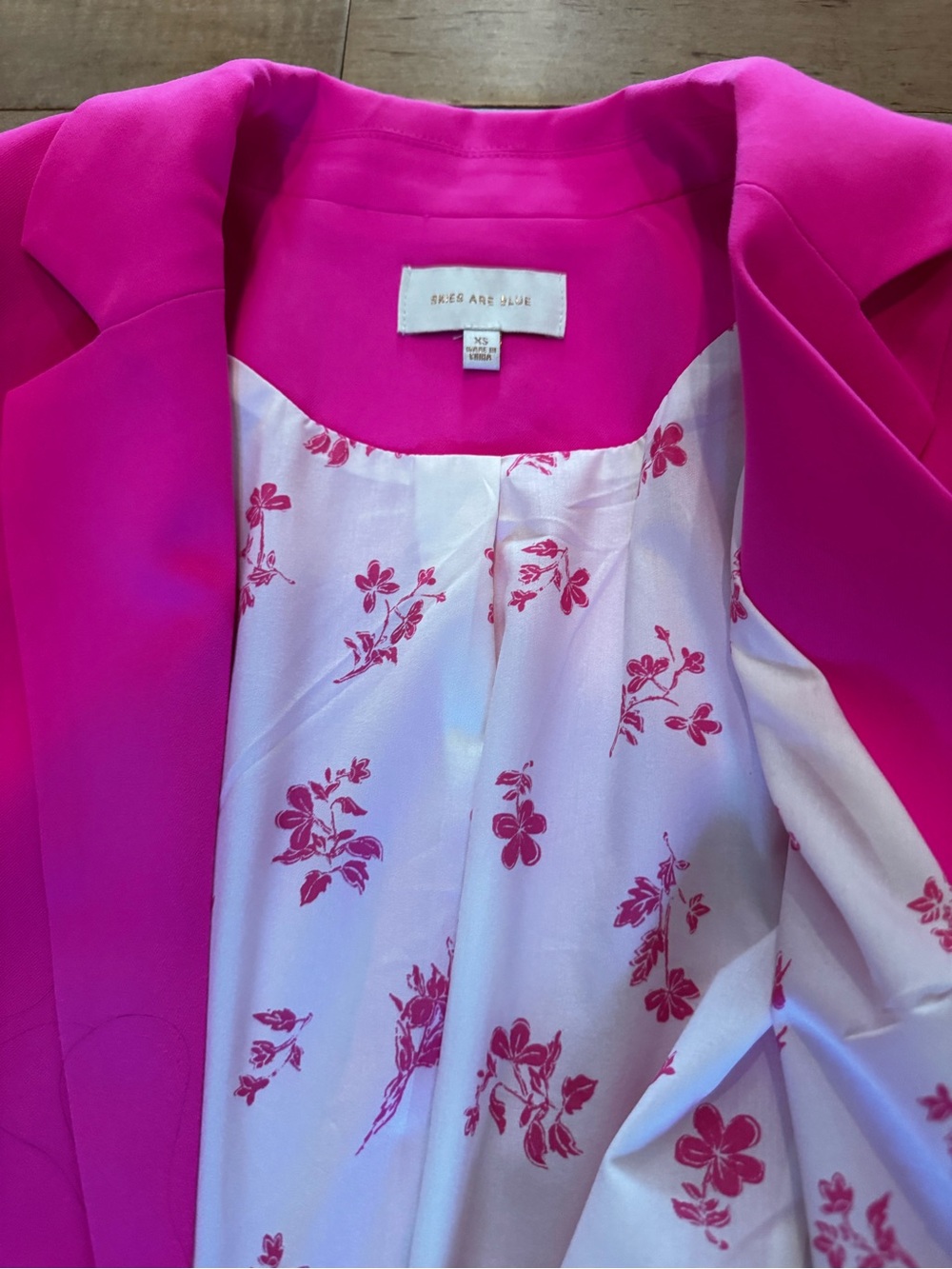 Skies are Blue Hot Pink Women's Blazer Jacket - Sleek Tailored Style - Picture 3 of 5